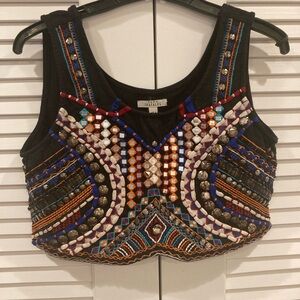 Zara bohemian studded crop top